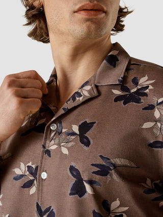 Bowling Short Sleeve Shirt Subtle Flowers