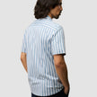 Bowling Short Sleeve Shirt Bold Stripes Light Blue