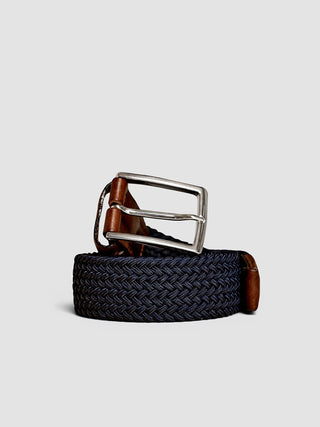 Braided Elastic Belt Dark Navy