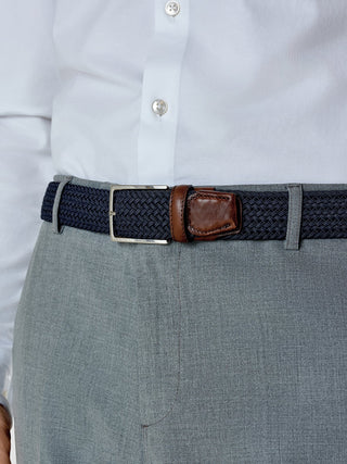Braided Elastic Belt Dark Navy