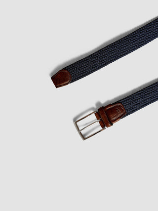 Braided Elastic Belt Dark Navy