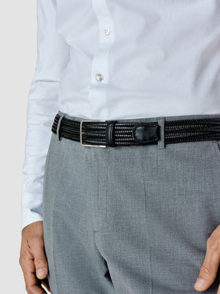Braided Leather Belt Black