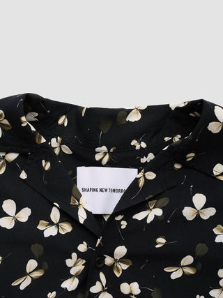 Breeze Bowling Short Sleeve Shirt Black Flowers