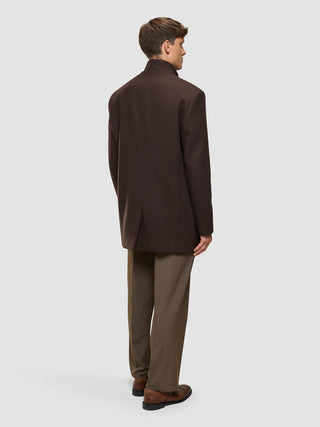 Casentino Wool Coat Saddle Brown