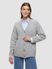 Women's Chunky Soft Wool Knit Cardigan Medium Grey Melange