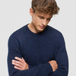 Chunky Soft Wool Knit Crewneck Dark Navy Melange