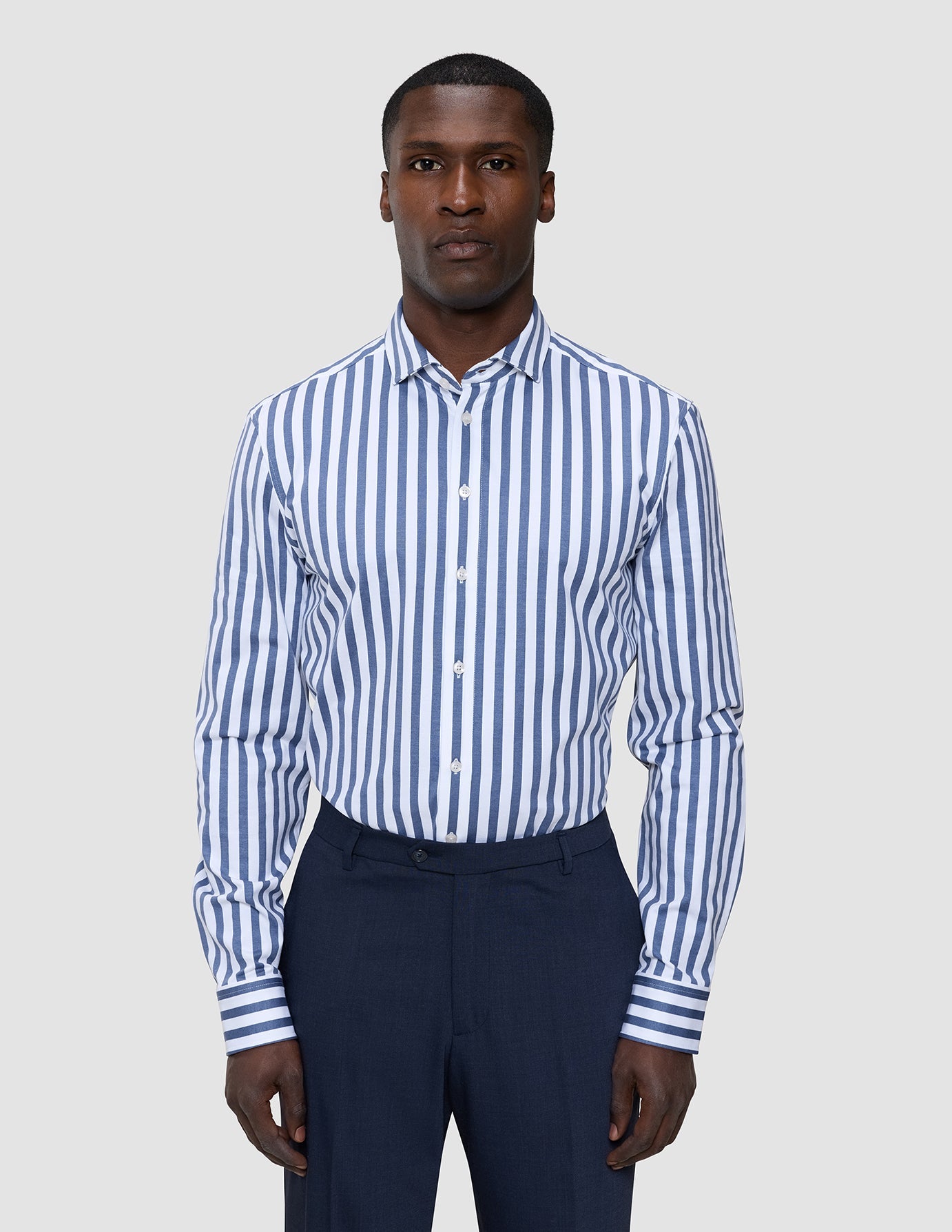 Classic Shirt Dusky Blue Stripe Regular