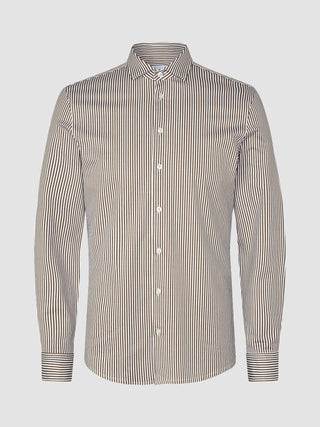 Classic Shirt Shadow Brown Stripe Slim