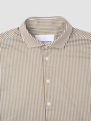 Classic Shirt Shadow Brown Stripe Slim
