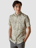Classic Short-Sleeved Patterned Shirt Dried Leaves