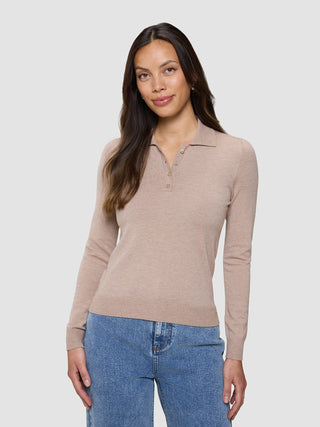 Women's Elevated Knit Polo Copper Melange
