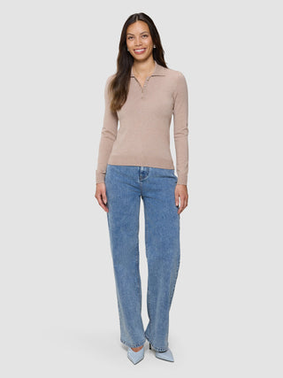 Women's Elevated Knit Polo Copper Melange