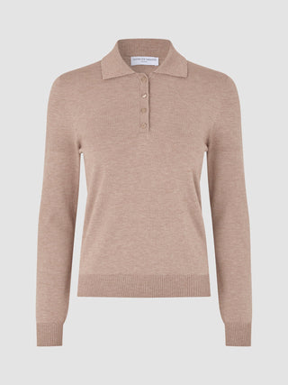 Women's Elevated Knit Polo Copper Melange