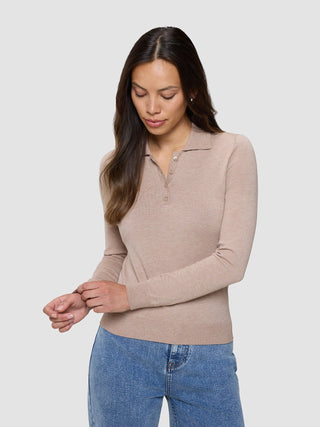 Women's Elevated Knit Polo Copper Melange