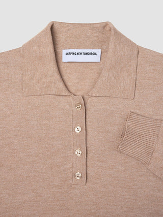 Women's Elevated Knit Polo Copper Melange