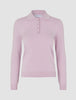Women's Elevated Knit Polo Soft Pink Melange