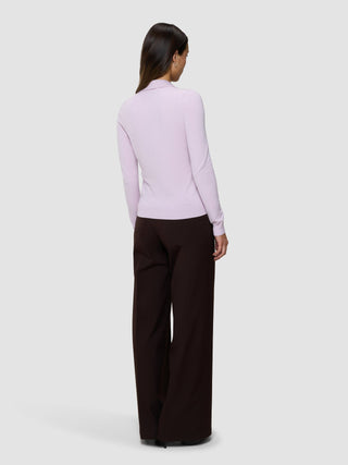 Women's Elevated Knit Polo Soft Pink Melange