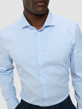 Elevated Shirt Light Blue Stripe Thin Slim