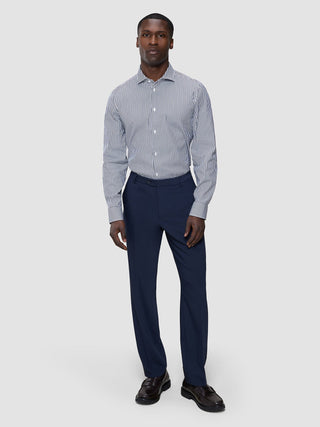 Elevated Shirt Navy Stripe Thin Regular