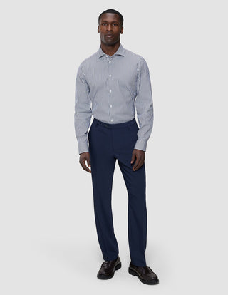 Elevated Shirt Navy Stripe Thin Slim