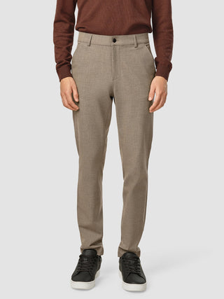 Essential Pants Slim Dark Beige Melange