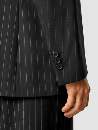 Essential Blazer Black Silver Pinstripe