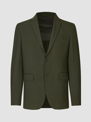 Essential Blazer Regular Moss Green Pinstripe