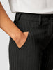 Essential Pants Tapered Black Silver Pinstripe