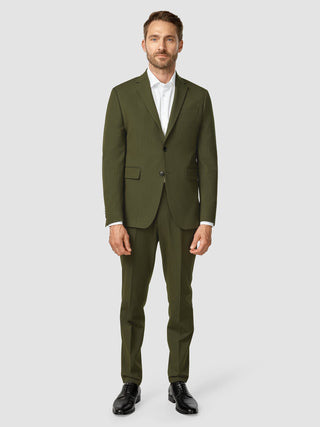 Essential Suit Pants Regular Moss Green Pinstripe