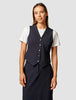 Essential Set Navy Pinstripe Short Vest & Maxi Skirt