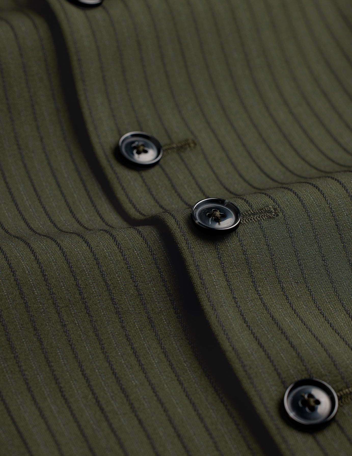 Essential Vest Moss Green Pinstripe