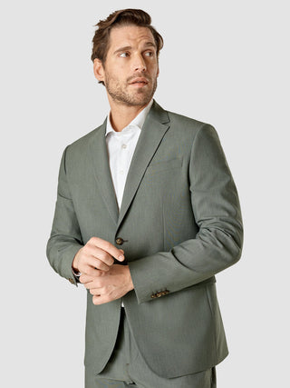 Essential Blazer Slim Green Melange