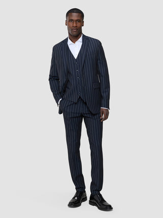 Essential Blazer Navy Stripes Slim