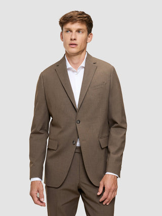 Essential Blazer Regular Saddle Brown Melange