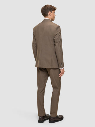 Essential Blazer Slim Saddle Brown Melange