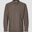 Essential Overshirt Saddle Brown Melange
