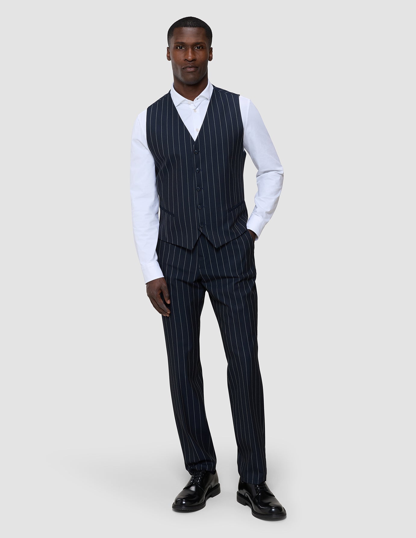 Essential Suit Pants Regular Navy Stripes