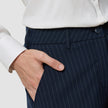 Essential Pants Straight Navy Pinstripe