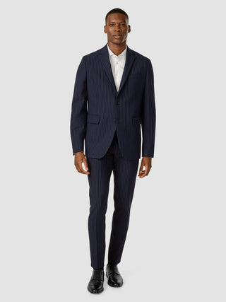 Essential Suit Pants Slim Navy Pinstripe