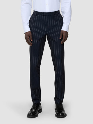 Essential Suit Pants Slim Navy Stripes