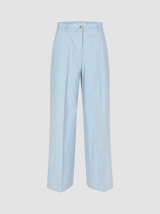 Essential Pants Wide Sky Blue Melange
