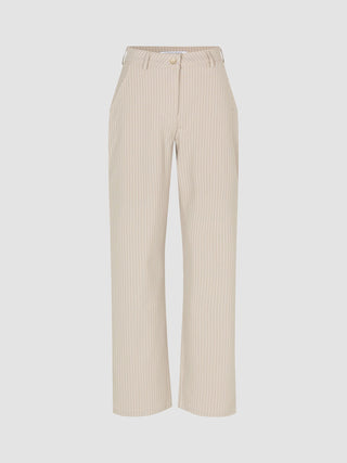 Essential Pants Straight Island Sand Pinstripe