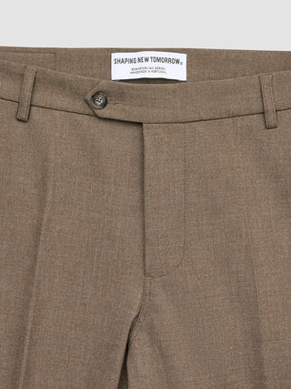 Essential Suit Pants Slim Saddle Brown Melange