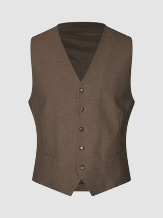 Essential Vest Saddle Brown Melange