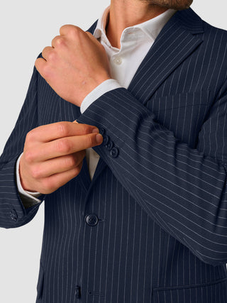 Essential Blazer Regular Navy Pinstripe
