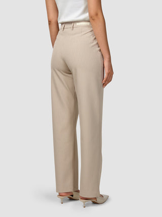 Essential Pants Straight Island Sand Pinstripe