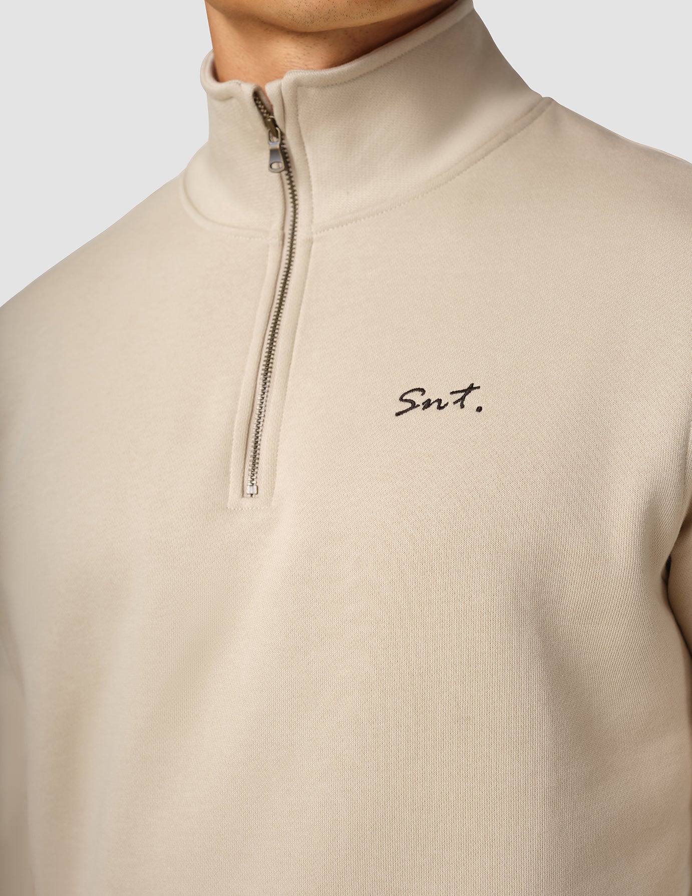 Everyday Half Zip Wooden Beige