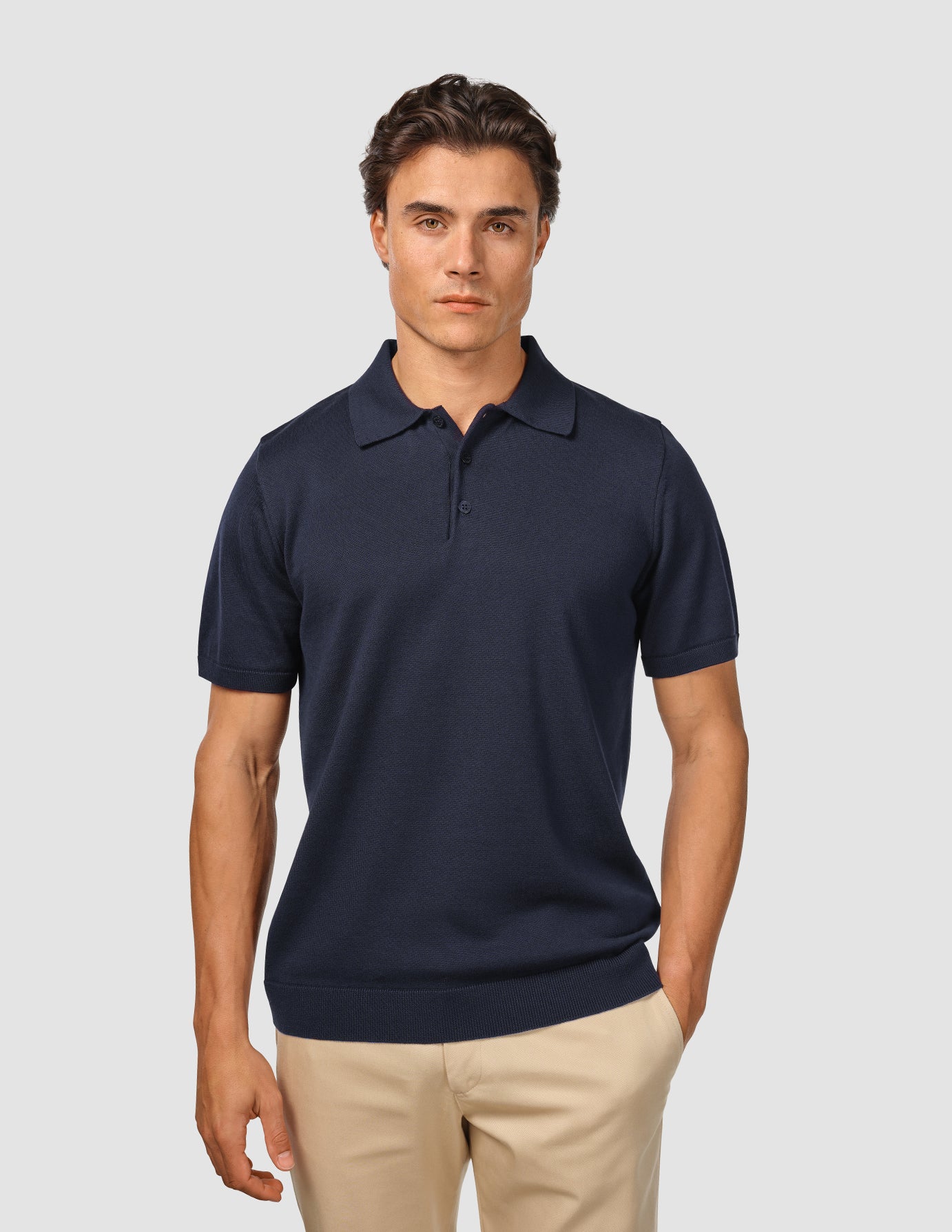Everyday Knit Short Sleeve Polo Navy