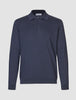 Everyday Knit Long Sleeve Polo Navy