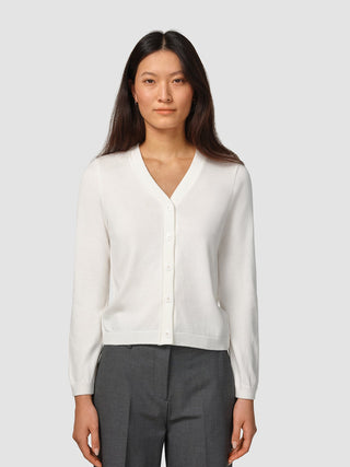 Fine Knit Cardigan Off White